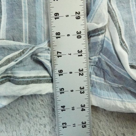 Lane Bryant Cropped Wide Leg Jumpsuit Womens Plus Size 18 Striped Linen Blend - Picture 9 of 14